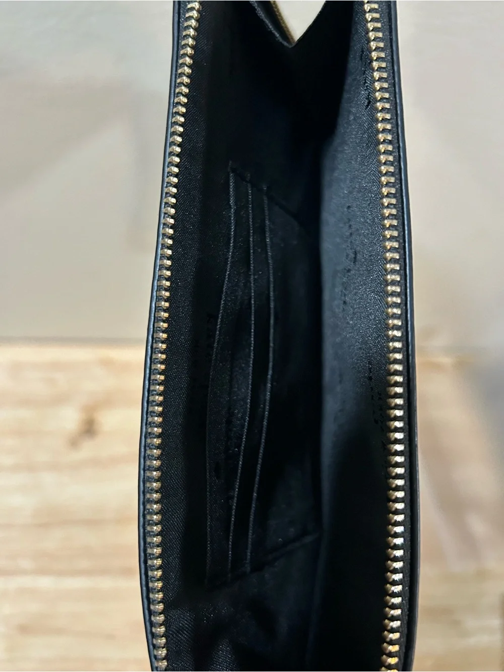 kate spade Black Glitter Wristlet Clutch with Wrist Strap
